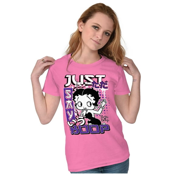 Kanji Style Cartoon Just Say Boop Women's Plus Size Shirt Brisco Brands 2X