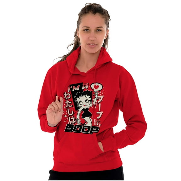 Kanji Style Retro Cartoon I'm a Boop Women Plus Size Hoodie Brisco Brands 2X