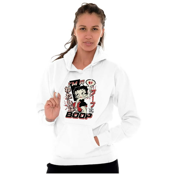 Kanji Style Retro Cartoon I'm a Boop Women Plus Size Hoodie Brisco Brands 4X