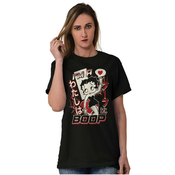 Kanji Style Retro Cartoon I'm a Boop Women's Graphic T Shirt Tees Brisco Brands S