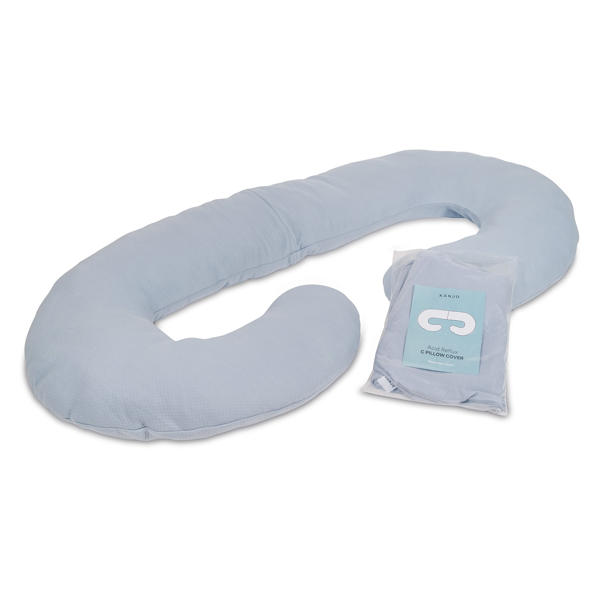 Kanjo Neutral Gray Cotton Acid Reflux C-Pillow Cover