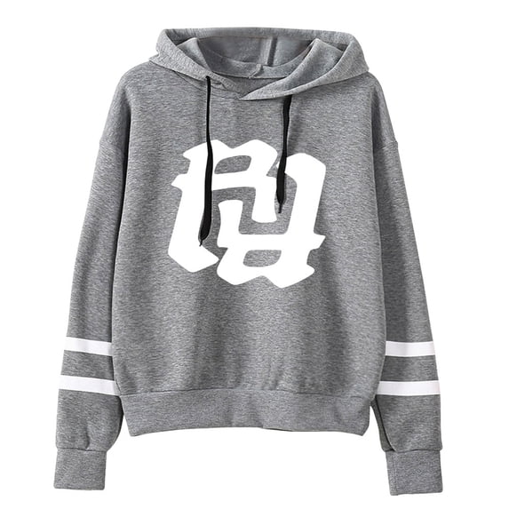 Kankan hooded rr really rich hooded drawstring pocketless sweatshirt men/women rip hip hop pullover