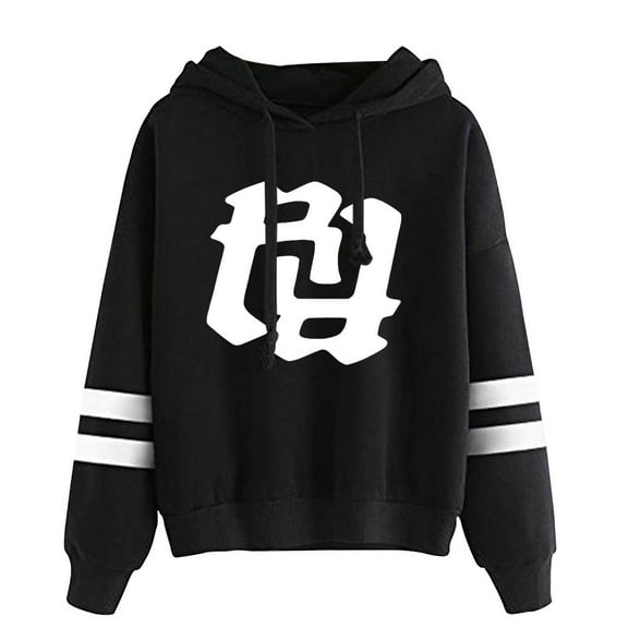 Kankan hooded rr really rich hooded drawstring pocketless  sweatshirt men/women rip hip hop pullover