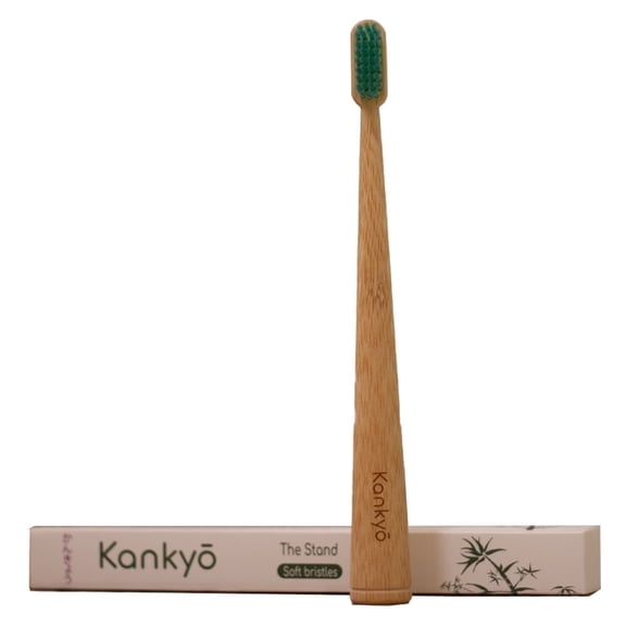 Kankyo Bamboo Toothbrush - 4ct - Castor Bean Oil Bristles, Biodegradable, Sustainable, Eco Friendly