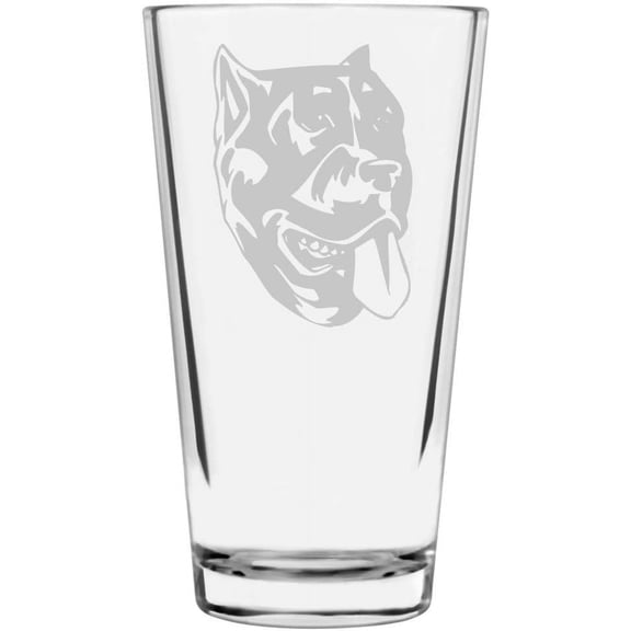 Kanni Dog Themed Etched All Purpose 16oz Libbey Pint Glass