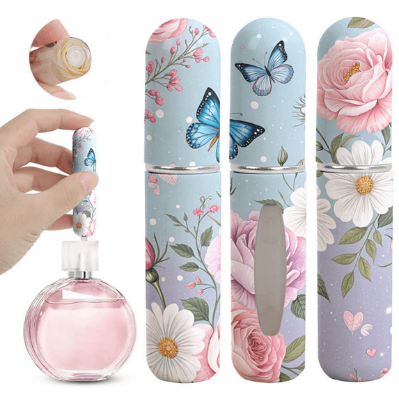 Kannior 3 PCS Perfume Spray Bottles Empty Reusable Plastic Bottles for Cleaning Solutions Portable Leak proof Travel Essential Atomizer for Women