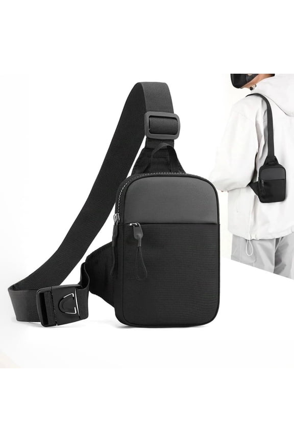 Crossbody Sling Bag Chest Dual Pocket Water Resistant Pack Running Phone Holder for Men Women Workout Travelling Present(Small Size)