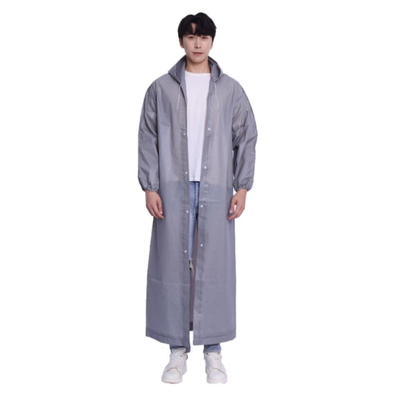 Kannior EVA Raincoat, Unisex Hooded Long Length Waterproof Reusable Rain Ponchos, Fits Most for Outdoor Travel Hiking Commute