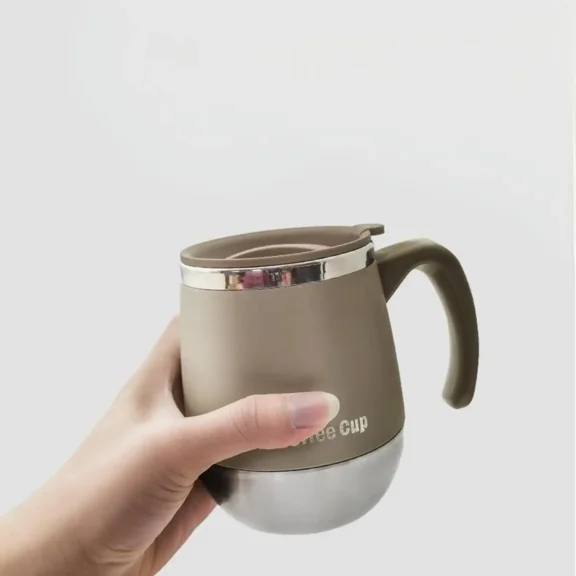 Kannior Insulated Coffee Mug with Handle, Stainless Steel Thermal Cup with Lid, Reusable Travel Mug for Coffee, Tea, Beverages, Office Home