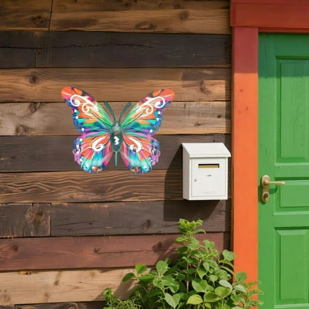 Kannior Metal Butterfly Wall Decor for Outdoor Garden decor Durable Butterfly Metal Wall Art with Vivid Hues Home Decor Sculpture