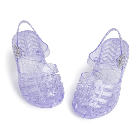 Kannior Toddler Girls Jelly Sandals Soft Rubber Sole Closed Toe Summer Shoes Mary Jane Dress Princess Flat