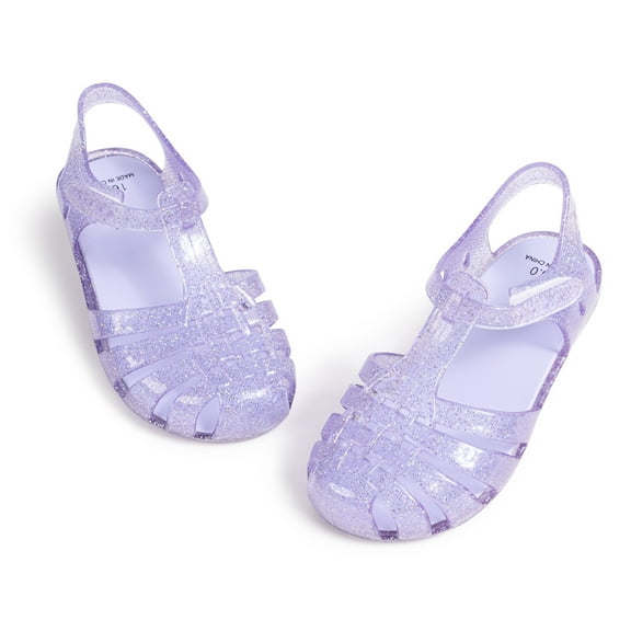 Kannior Toddler Girls Jelly Sandals Soft Rubber Sole Closed Toe Summer Shoes Mary Jane Dress Princess Flat