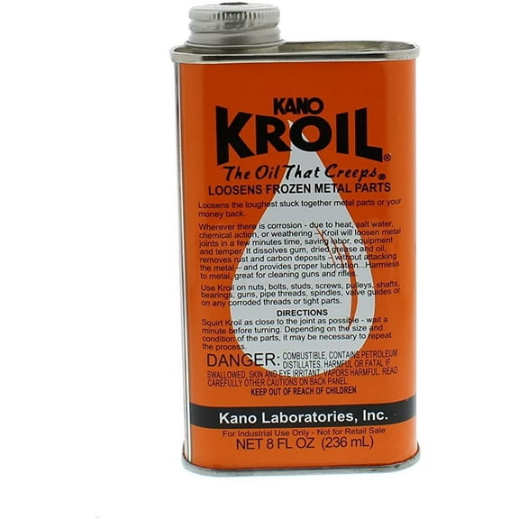 Kroil Original Penetrating Oil (Drip-8oz Can-Single), Penetrant for Rusted Bolts, Metal, Hinges, Chains, Moving Parts, Rust, Inhibitor (KL081)