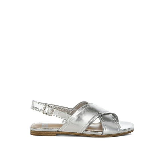 Kanon Metallic Pleather Criss-Cross Flats