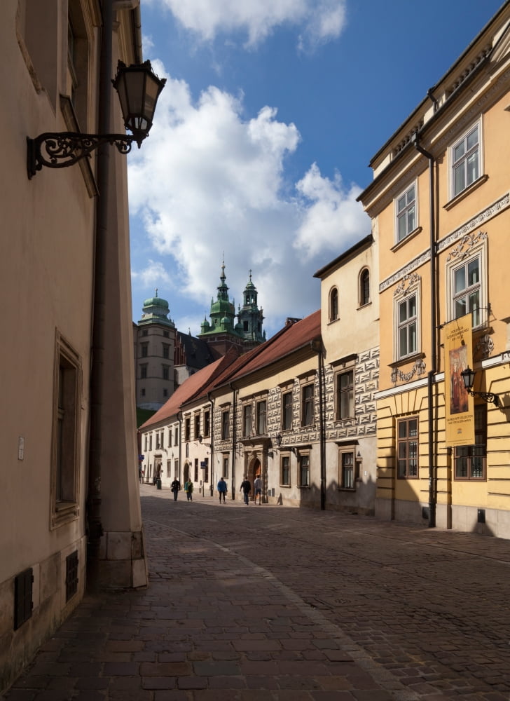 Kanonicza Street and the Archdiocese Museum beyond is the Wawel Cathedral Where Father Karol Wojtyla (Pope John Paul II) lived Krakow Poland Canvas Art - Panoramic Images (27 x 9)