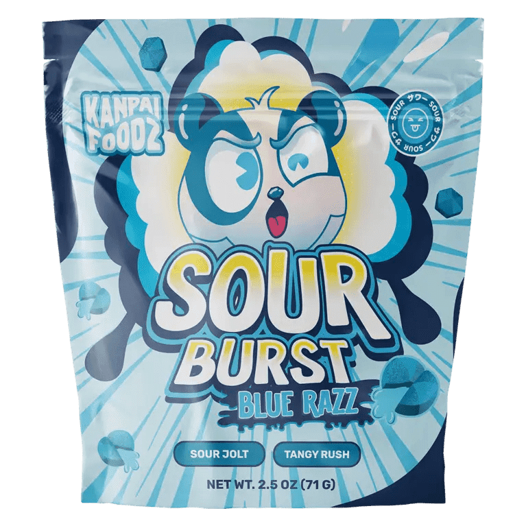 Kanpai Sour Burst Blue Razz 2.5oz - Sweet & Sour Blue Raspberry Freeze Dried Clusters