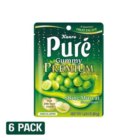 Kanro Pure Gummy Premium Green Grape Flavor, 1.90oz