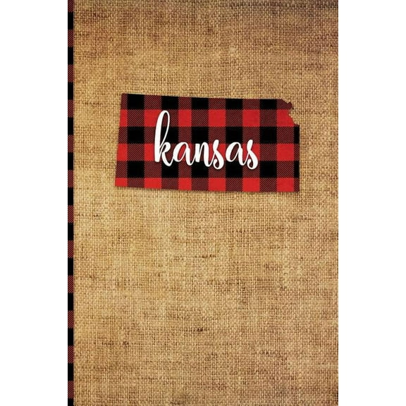 Kansas: 6' x 9' | 108 Pages: Buffalo Plaid Kansas State Silhouette Hand Lettering Cursive Script Design on Soft Matte Cover | Notebook, Diary, . the Sunflower State in Kansas City and To 1726394433