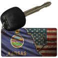 thumbnail image 1 of Kansas/American Flag Novelty Metal Key Chain KC-12395 3" x 1.5" Key Chain (KC), 1 of 1