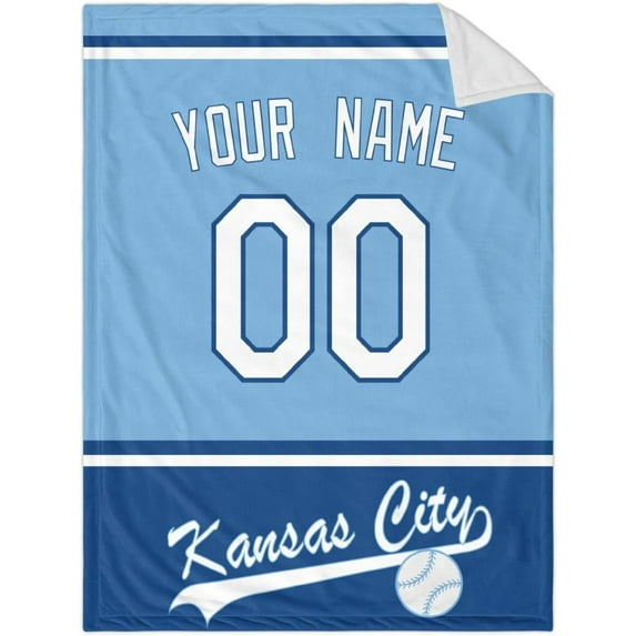 Kansas Blanket Throw Blanket Custom Any Name and Any Number Gifts for Men Women Baby
