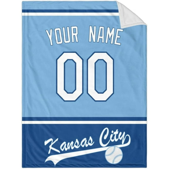 Kansas Blanket Throw Blanket Custom Any Name and Any Number Gifts for Men Women Baby
