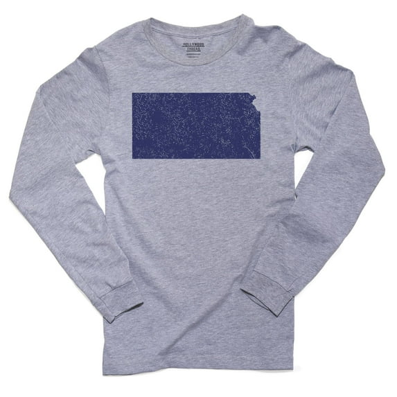 Kansas Blue Democratic - Election Silhouette Men's Long Sleeve Grey T-Shirt
