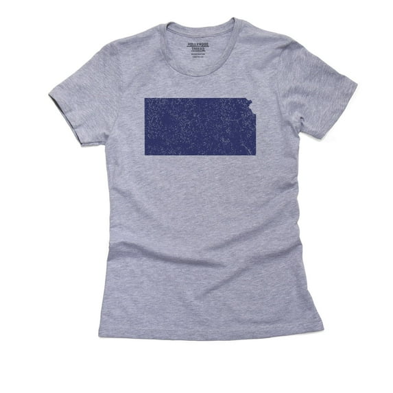 Kansas Blue Democratic - Election Silhouette Women's Cotton Grey T-Shirt