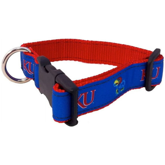 Kansas Brand New Pet Dog Collar(X-Small), Official Jayhawks Logo/Colors