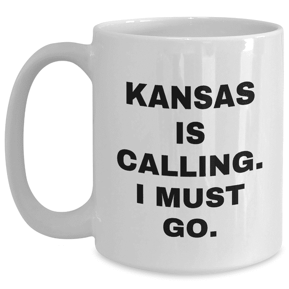 Kansas Calling Gifts for Men Friends Family from Kansas White Coffee Mug Unique Birthday
