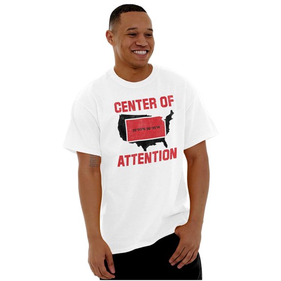 Kansas Center of Attention Heartland Men's Graphic T Shirt Tees Brisco Brands X