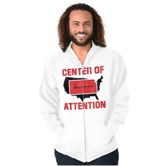 Kansas Center of Attention Heartland Unisex Fleece Graphic Zip Up Hoodie Brisco Brands 4X