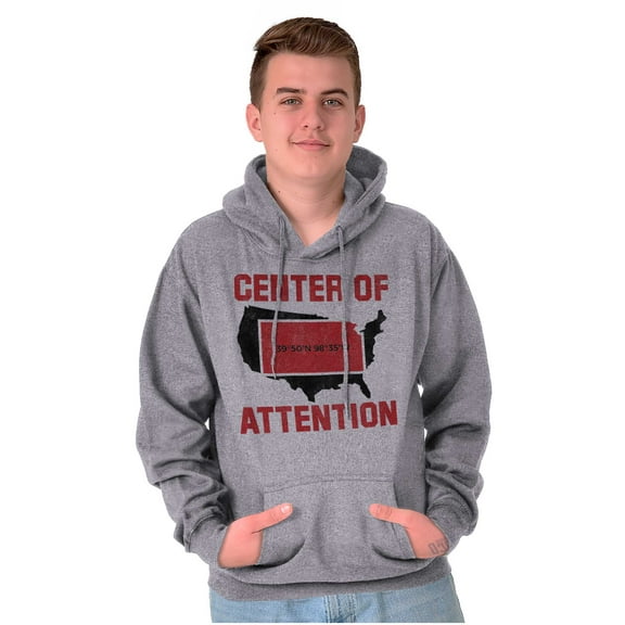 Kansas Center of Attention Heartland Unisex Plus Fleece Graphic Hoodie Brisco Brands 4X