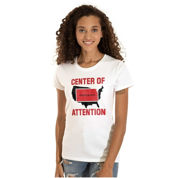 Kansas Center of Attention Heartland Womens Slim Fit Graphic Tee Brisco Brands L