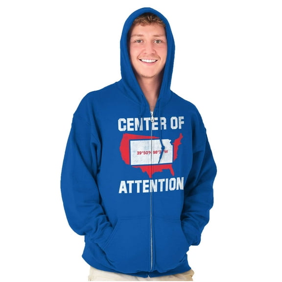 Kansas Center of Attention Heartland Zip Up Hoodie Men's Women's Brisco Brands X