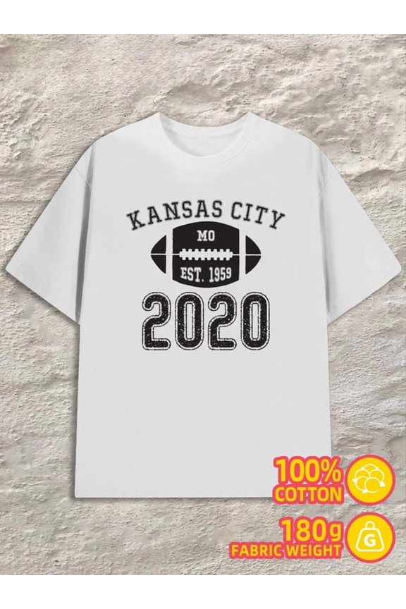 Kansas City 2020 mens white 180G 100% Cotton Fashionable summer T-shirt,machine washable Basic Unisex Shirt Short Sleeve tshirts Vintage Unisex Shirt Graphic tshirts