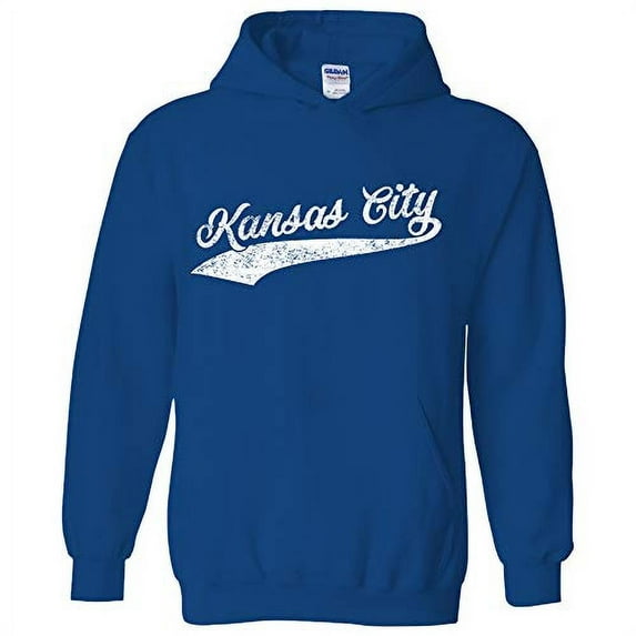 Kansas City Baseball Script - Hometown Pride, Pitcher Hoodie - 3X-Large - Royal