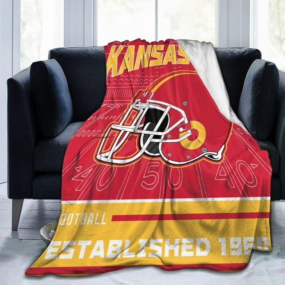 Kansas City Blanket Gifts for Men Women Youth Fans Lightweight Flannel Throw Blanket Classic Sport Team Color Blankets for Sofa Bedroom Living Room 60" X 50"