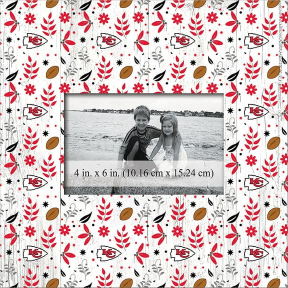 Kansas City Chiefs 10'' x 10'' Floral Pattern Frame