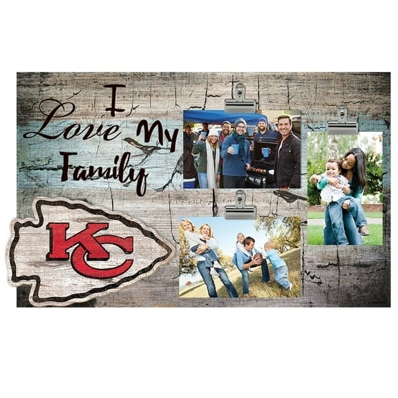 Kansas City Chiefs 11" x 19" I Love My Family Clip Photo Frame