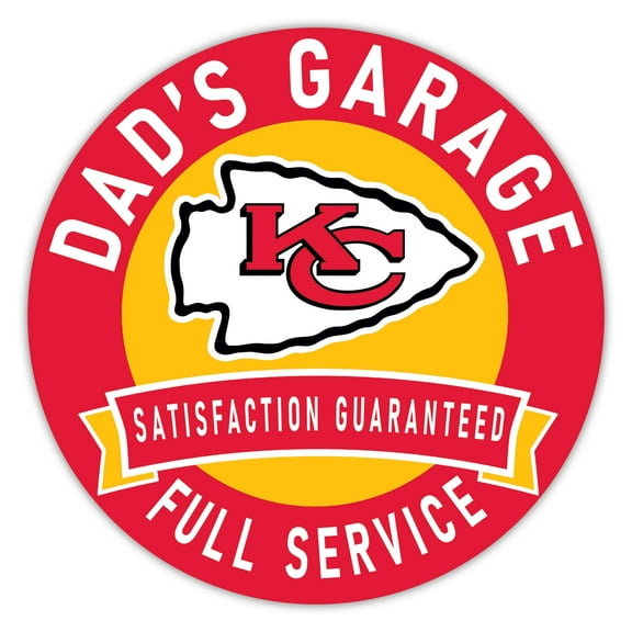 Kansas City Chiefs 16" Dad's Garage Wood Sign