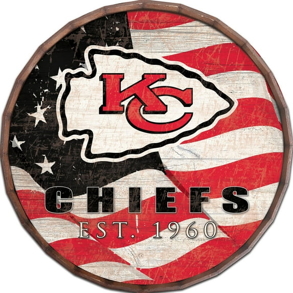 Kansas City Chiefs 16" Flag Barrel Top Sign