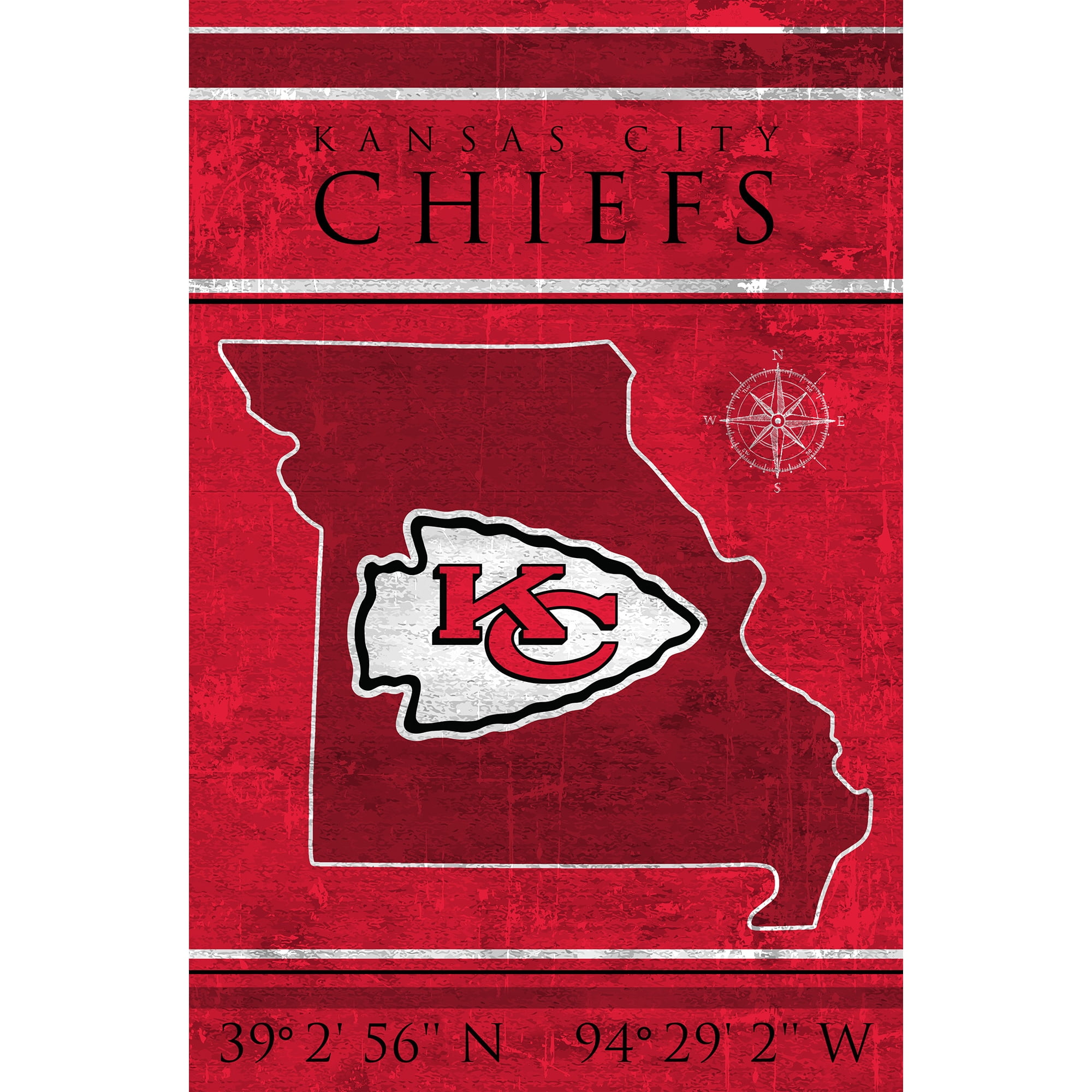 Kansas City Chiefs 10.5 x 13 Sublimated Horizontal Team Logo Plaque