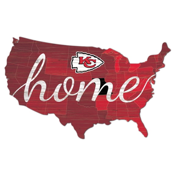 Kansas City Chiefs 18'' x 18'' USA Shape Cutout Sign