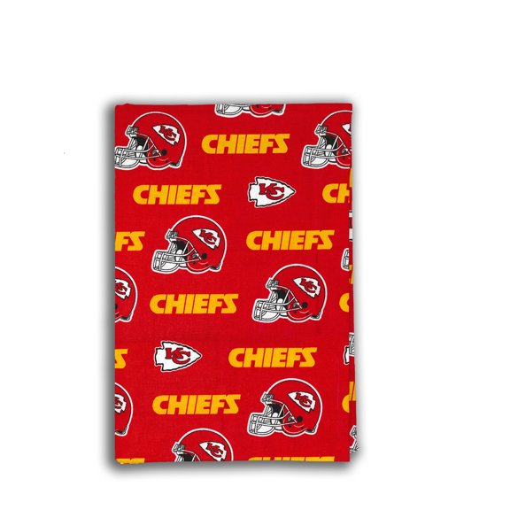 Kansas City Chiefs 58" x 2 yd 100% Cotton Logo Baseball Sports Precut Sewing & Craft Fabric, Yellow and Red