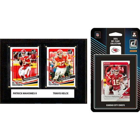 Kansas City Chiefs 6" x 8" Player Plaque & 2024 Team Trading Card Set