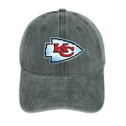 Kansas-City-Chiefs Baseball Cap Adjustable Hat Sun Shade Peaked Cap Lightweight Protection for Men Women Fashion Running Cap Gray