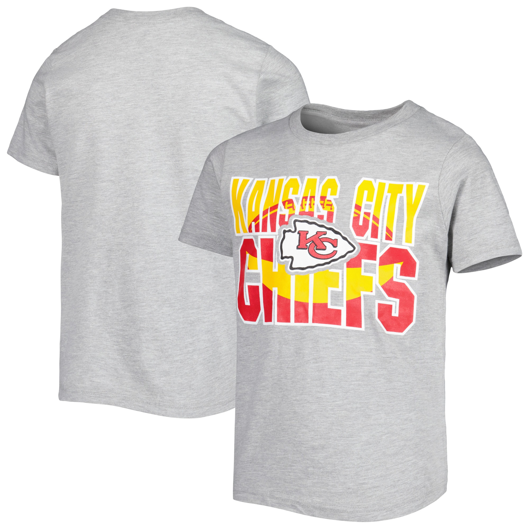 Men's Fanatics Branded Heathered Gray/Heathered Red Kansas City Chiefs  Weekend Casual Raglan Long Sleeve T-Shirt