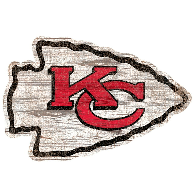 Kansas City Chiefs Distressed Logo Cutout Sign - Walmart.com