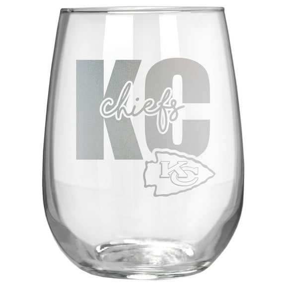 Kansas City Chiefs Etched 17oz. City Stemless Wine Glass