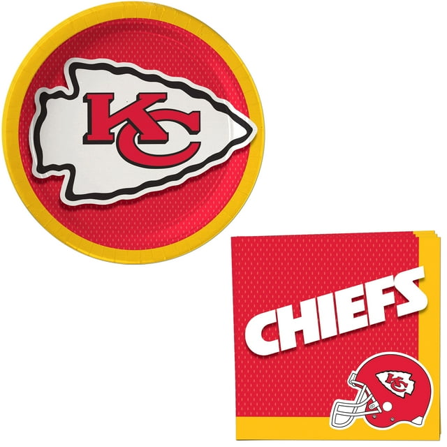 Kansas City Chiefs Football Napkins & Plates Party Pack for 8 Guest